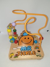 Rare Thoip Mr Men Little Miss Mr Tickle Wooden Activity Child Abacus Bead Maze 