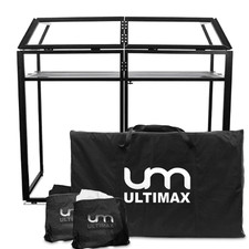 Ultimax DS40 Aluminium Folding DJ Booth Deck Console Stand Inc Scrims and Bag
