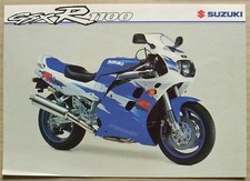 SUZUKI GSX-R1100 MOTORCYCLE Sales Specification Leaflet c1990 #GSXR1100WR MB218