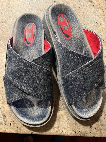 Diesel blue denim sandals - blue, eu