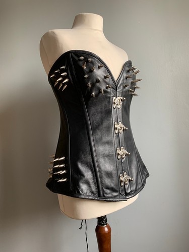Real leather corset basque xxl - leather,
