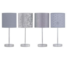 Chrome 35cm table lamp - table, bedside