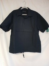 Mens Active-ware Pullover Shirt, Black, Windbreaker, MOTO, XL, Large Pocket 1427