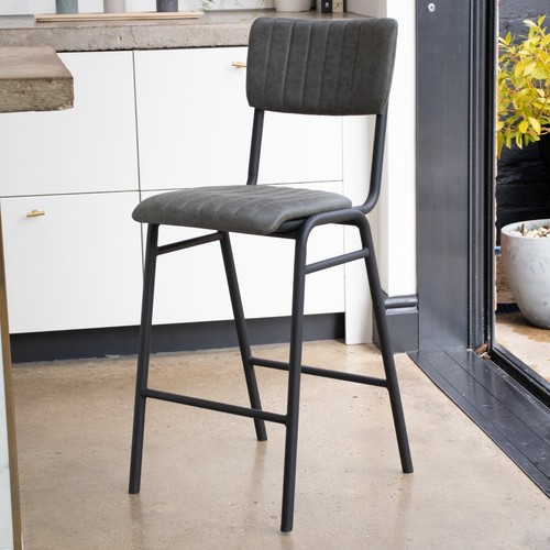 Green upholstered bar stool - green,