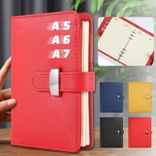 A5 A6 A7 Classic Loose Leaf Ring Binder Notebook Planner Diary PU Leather Cover