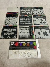 10 Packs Christmas ‘Splodge A Mask’ Stencils for Crafting, Emboss, Ink, Distress