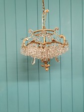 Early 20th century antique unusual chandelier with grape and drip decoration 15"