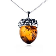 Sterling Silver Acorn Amber