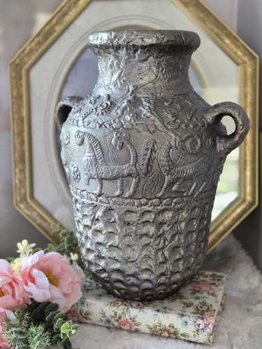 Large silver vintage vase - silver,