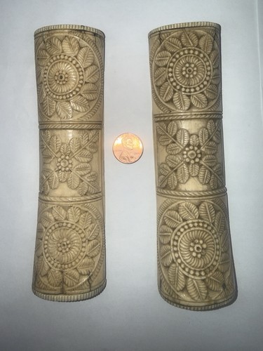 Carved cow bone - carved, sword