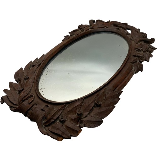 Antique oval wall mirror - antique,