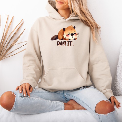 Dam womens hoodie beaver - it,