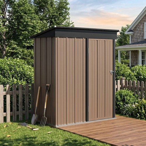 5x3ft brown small garden shed - 5x3ft,