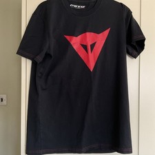 Dainese T-Shirt Black with Printed Speed Demon Red Logo.  Size Large