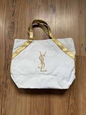 Yves Saint Laurent Vintage White and Gold Medium Handbag