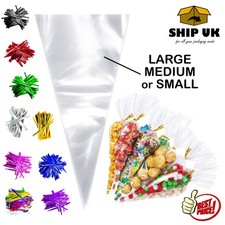 Clear cellophane cone - cellophane, sweet