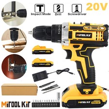 2 Battery Cordless Drill Combi