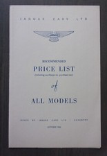 JAGUAR RANGE orig 1966 UK Mkt Price List Brochure  Mark 2 S Type 420 420G E Type