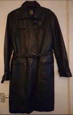 Ladies Lovely Black Leather Coat Size 14