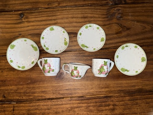 Vintage ceramic frog toy tea - vintage,