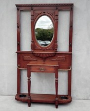 Edwardian light oak hall stand - light,