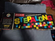 Merit Vintage 1950s Stepalong Board Game Two People Missing Pieces