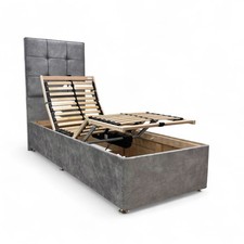 Fabb ‘Dice’ Marble Dapple Grey Electrical Adjustable Bed Floor Headboard Single