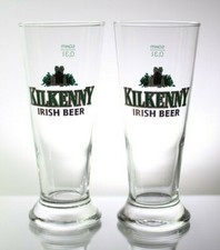 ~Set of 2 Vintage KILKENNY IRISH BEER Glasses 0.3L - St. Francis Abbey Brewery~