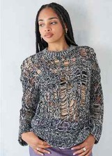 URBAN OUTFITTERS Jumper Twisted Knit Black Holey Laddered SMALL 10 12 14 ❤️ NEW