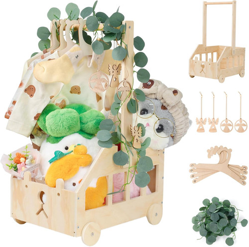 Wooden baby hamper - wooden,