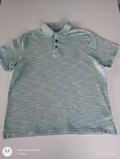 Mantaray Men's XL Blue White Graphic Mix Spacedye Polo Shirt with Logo