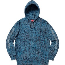 Supreme Marble Hooded Sweatshirt Men’s Medium Blue Pullover Streetwear Skater