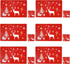 12 Pcs Christmas Placemats Set