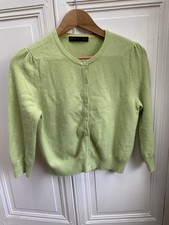 Marks & Spencer Cashmere Cardigan Uk 12 Three Quarter Sleeve, Apple Colourway,