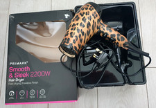 Primark Leopard Animal Print Hair Dryer 3 Heat 2 Speeds 2200W USED FEW TIMES
