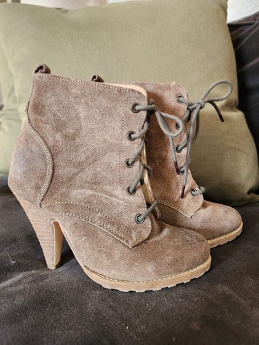 Suede stiletto ankle boots - suede,