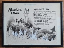 Framed Cartoon Illustration – Nixons law and various other by Ed Mclachlan