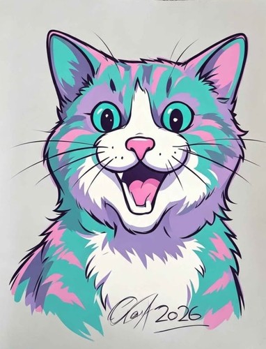 Grinning cat coolskatekid - cat.,