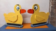 FAIRGROUND FUNFAIR VINTAGE STYLE HOOK A DUCK SIGNS SPEEDWAY DODGEMS FOLKART X2