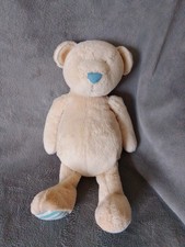 MOTHERCARE MY FIRST TEDDY.  TEDDY BEAR  SOFT TOY  PLUSH. COMFORTER. BLUE STRIPES