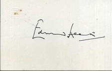 SIR EDWARD HEATH Signed Note -