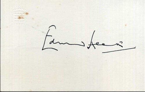 Sir edward heath signed note - edward,