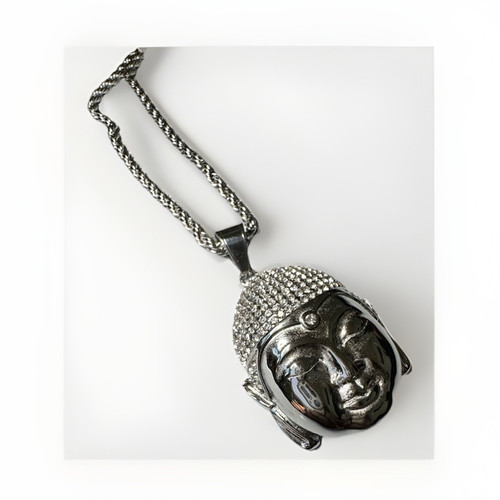 Stainless steel large budda - steel,