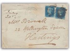 Envelope w/ 1841 2d Penny Blue