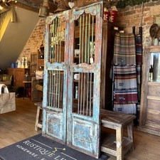 Pair vintage wooden door - of,