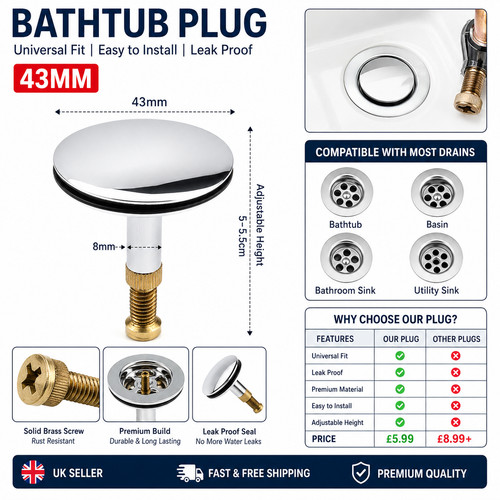 43mm bathtub drain stopper - bathtub,
