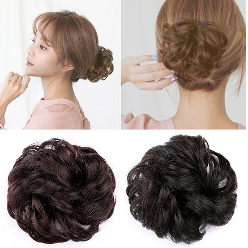 Fluffy curly bun hair - fluffy, wig