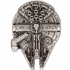 OFFICIAL STAR WARS MILLENNIUM FALCON PEWTER PIN BADGE