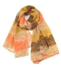 All season Cotton Blend Woman Light-weight Cloud Pattern colour stripes Scarf