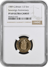 1989 Proof Half  Sovereign NGC